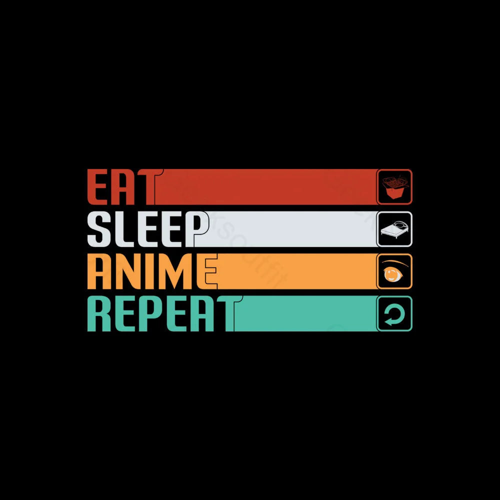 Eat Sleep Anime Repeat Nerd T-Shirt