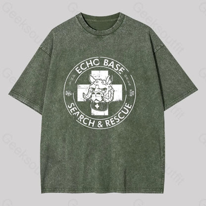 Echo Base Search & Rescue Washed T-Shirt Army Green / S