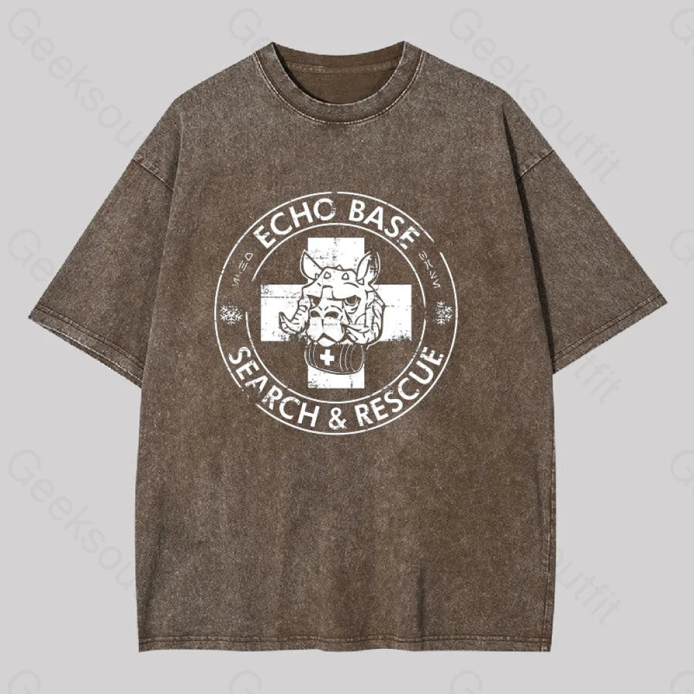 Echo Base Search & Rescue Washed T-Shirt Coffee / S