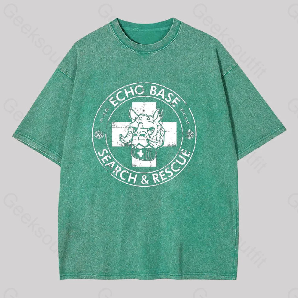 Echo Base Search & Rescue Washed T-Shirt Grass Green / S