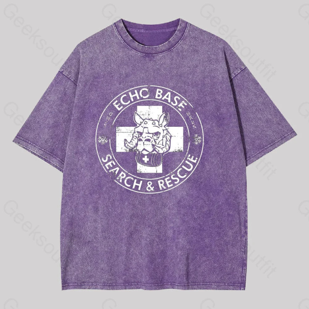 Echo Base Search & Rescue Washed T-Shirt Purple / S