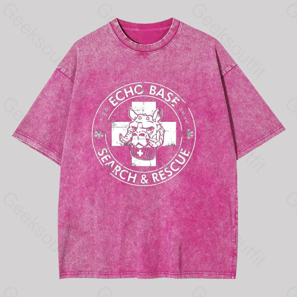 Echo Base Search & Rescue Washed T-Shirt Rose Red / S