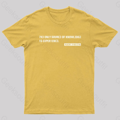 Einstein Quotes Code 7H3 Only Sourc3 Nerd T-Shirt Yellow / S