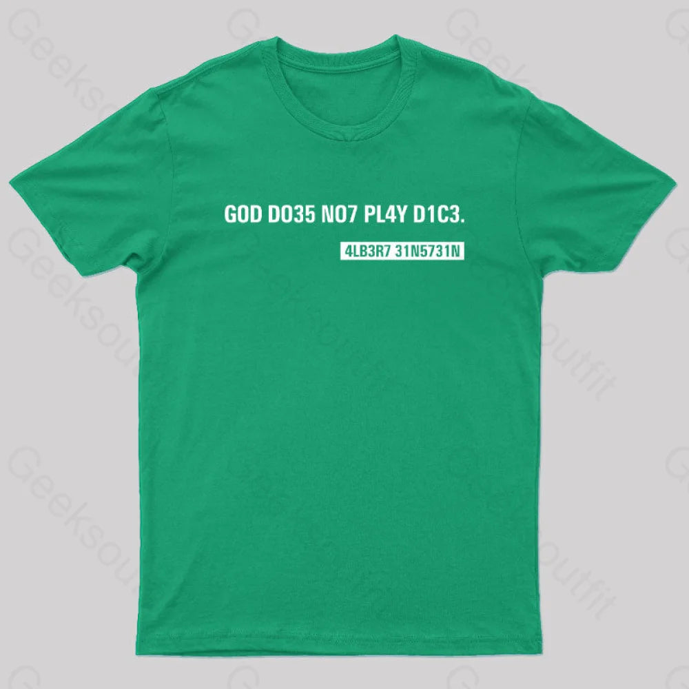 Einstein Quotes Code Nerd T-Shirt Green / S