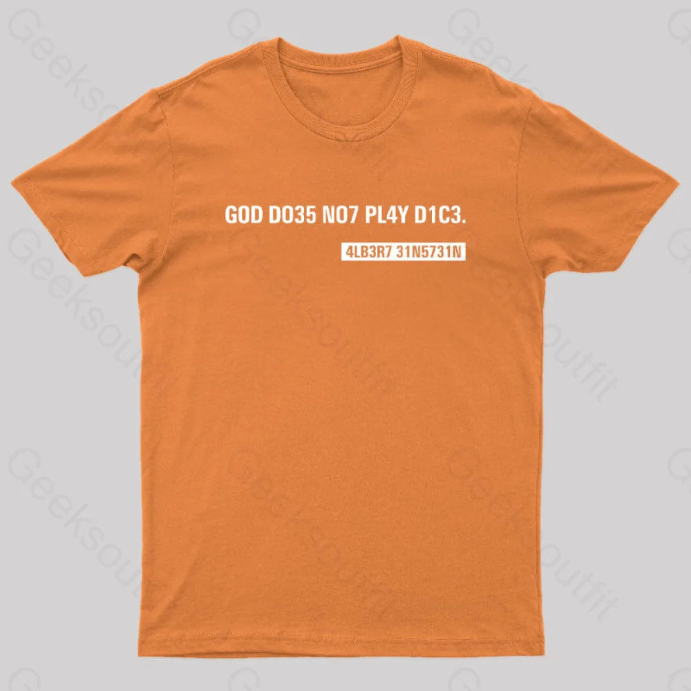 Einstein Quotes Code Nerd T-Shirt Orange / S