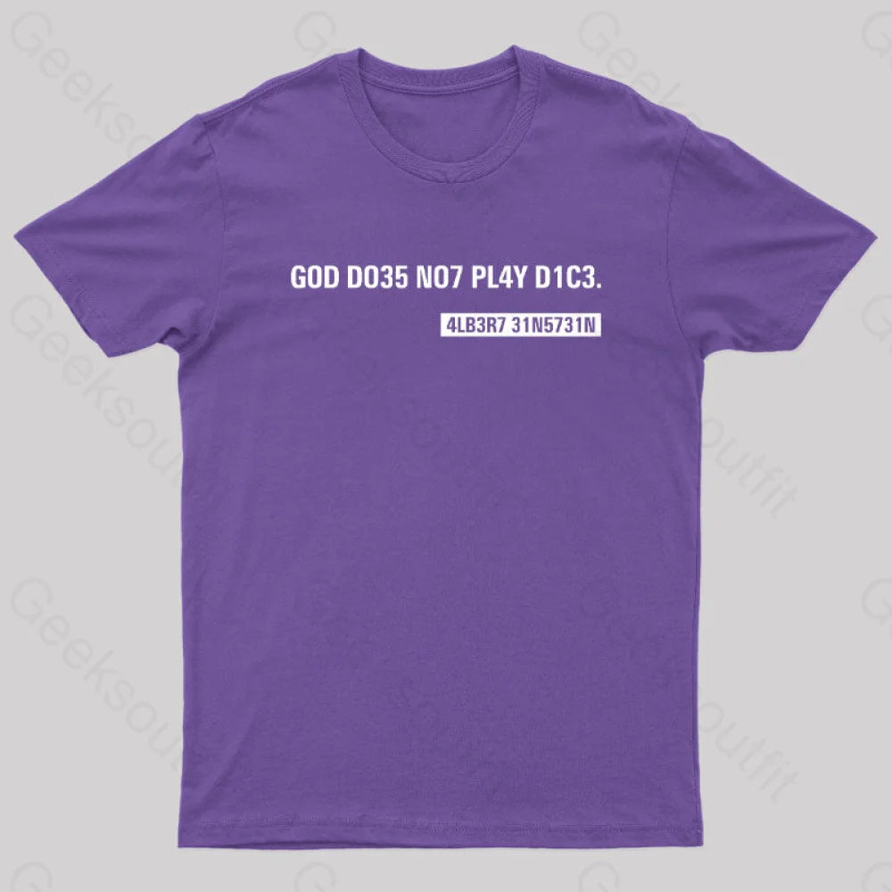 Einstein Quotes Code Nerd T-Shirt Purple / S