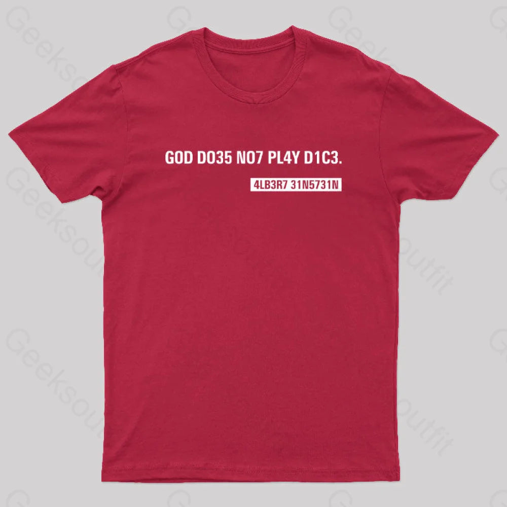 Einstein Quotes Code Nerd T-Shirt Red / S