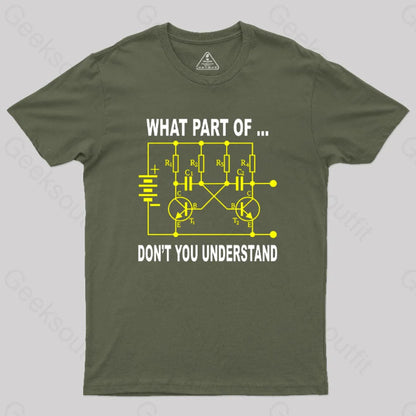 Electrical Engineer What Part Of Don’t You Understand Geek T-Shirt Army Green / S