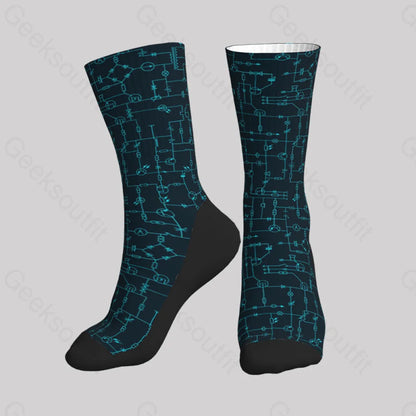 Electronic Components Arrow Dark Blue Men’s Socks