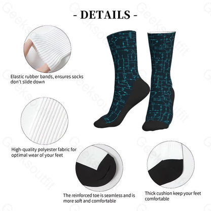 Electronic Components Arrow Dark Blue Men’s Socks