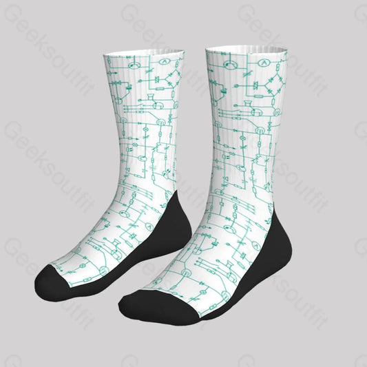 Electronic Components Arrow White Men’s Socks Sks051