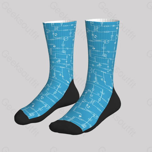 Electronic Components Light Blue Men’s Socks Sks101