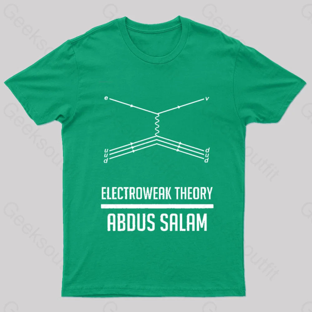 Electroweak Theory Abdus Salam Nerd T-Shirt Green / S