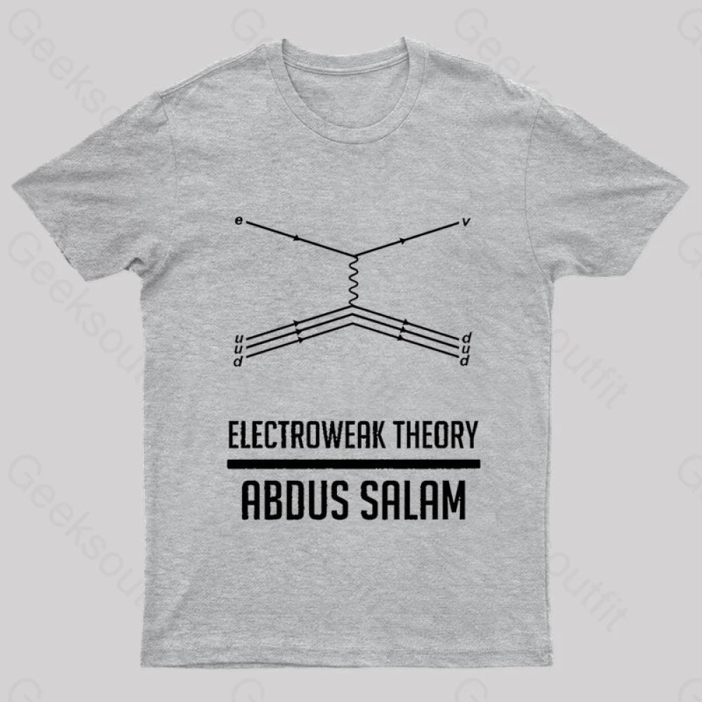 Electroweak Theory Abdus Salam Nerd T-Shirt Grey / S