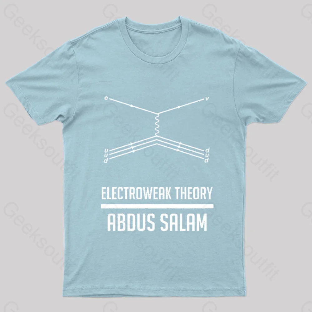 Electroweak Theory Abdus Salam Nerd T-Shirt Light Blue / S