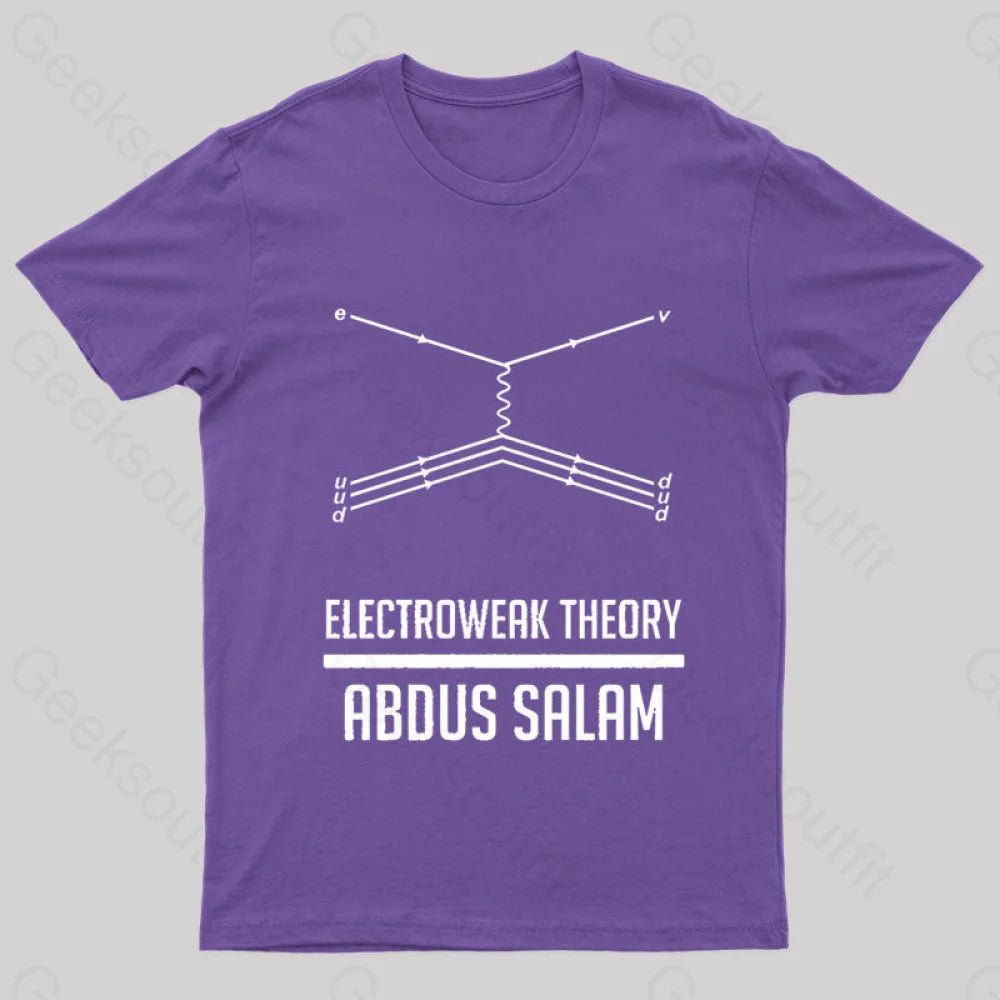 Electroweak Theory Abdus Salam Nerd T-Shirt Purple / S