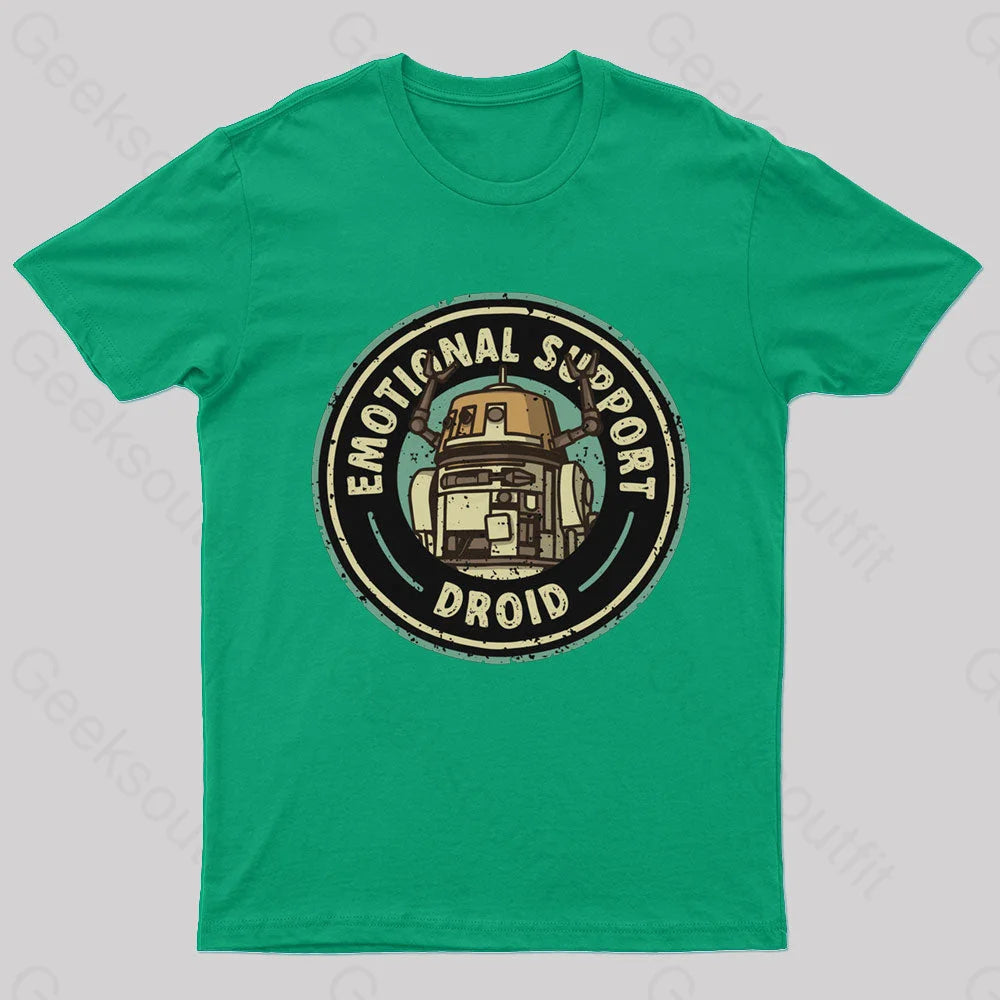 Emotional Support Droid Geek T-Shirt Green / S