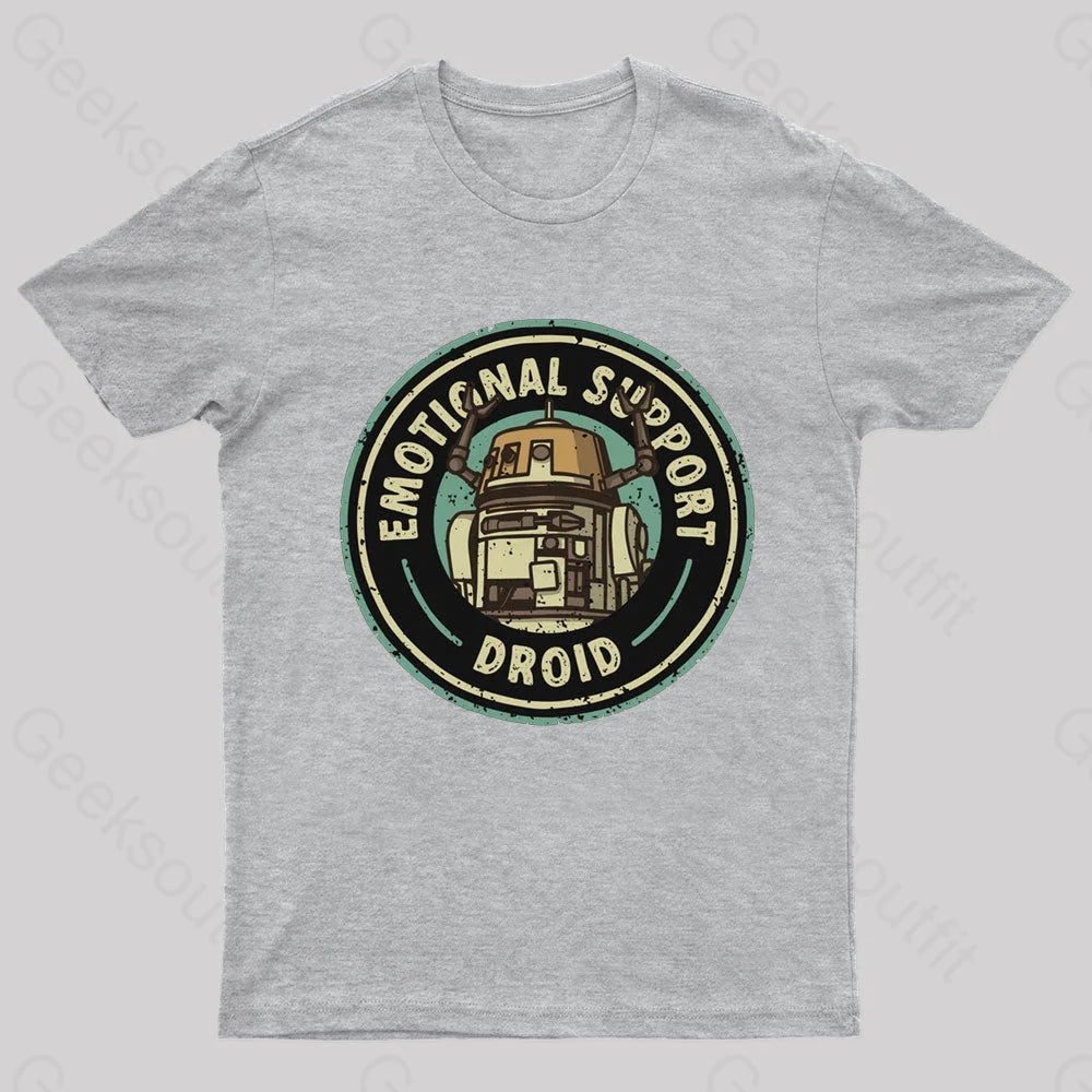 Emotional Support Droid Geek T-Shirt Grey / S