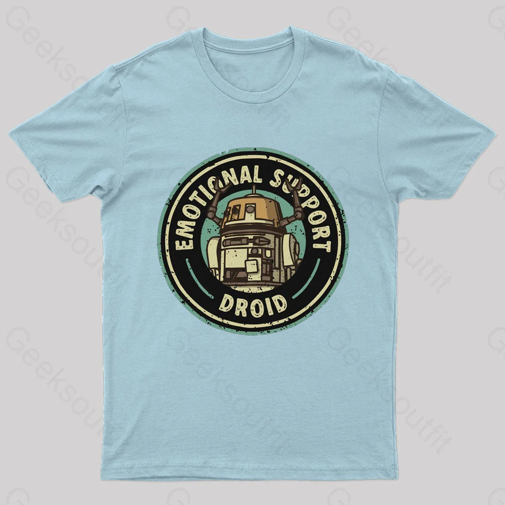 Emotional Support Droid Geek T-Shirt Light Blue / S