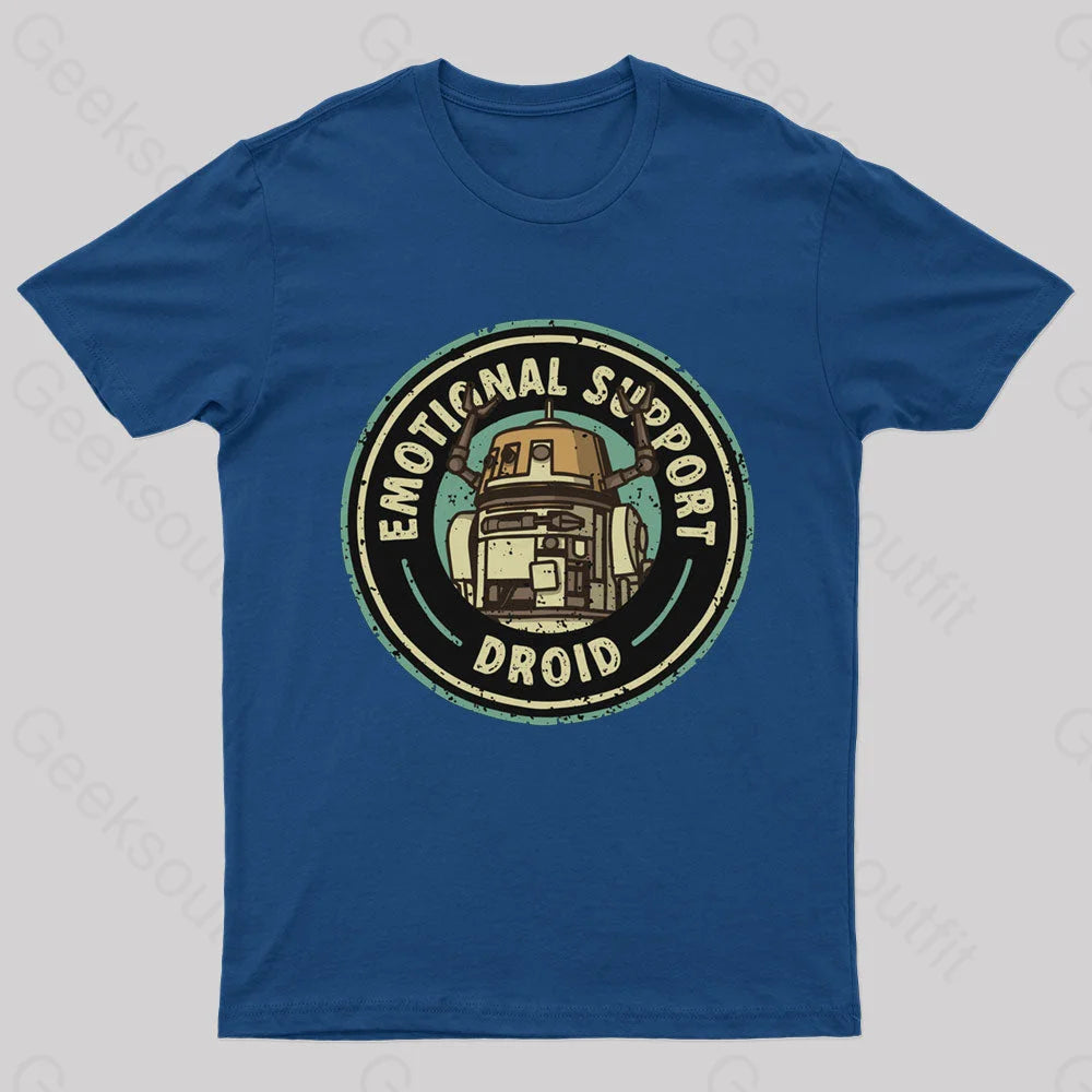 Emotional Support Droid Geek T-Shirt Navy / S