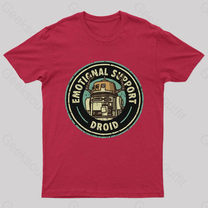 Emotional Support Droid Geek T-Shirt Red / S