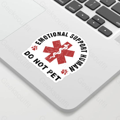 Emotional Support Human Geek Sticker