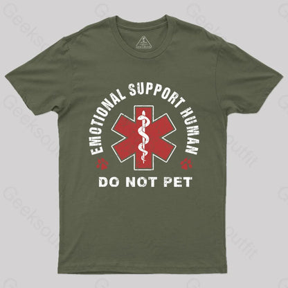 Emotional Support Human T-Shirt Army Green / S