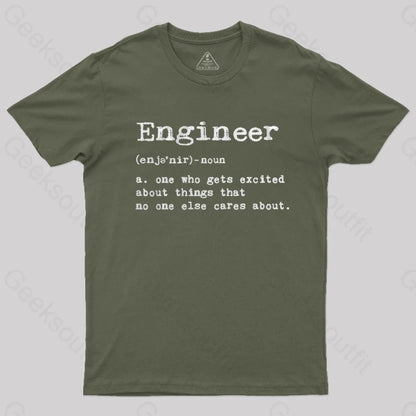 Engineer Definition Nerd T-Shirt Army Green / S