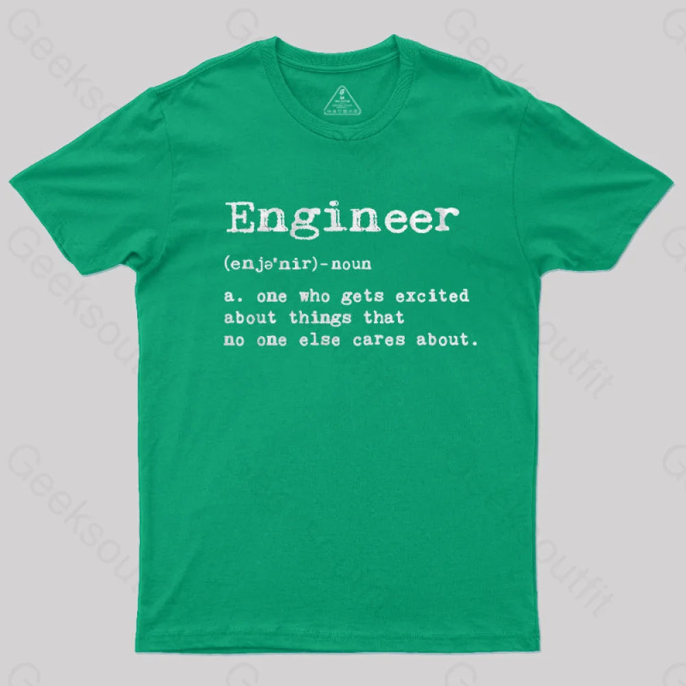 Engineer Definition Nerd T-Shirt Green / S