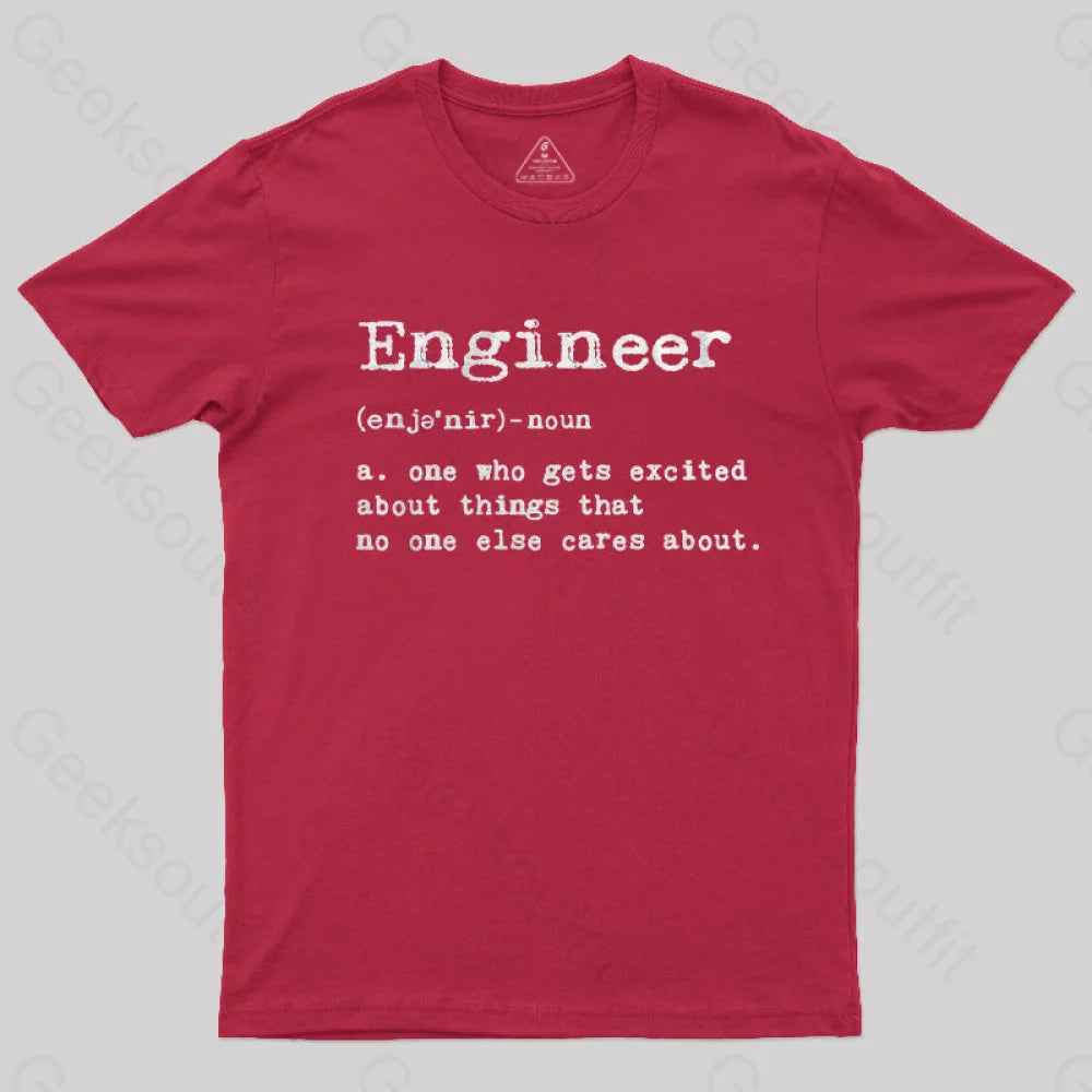 Engineer Definition Nerd T-Shirt Red / S