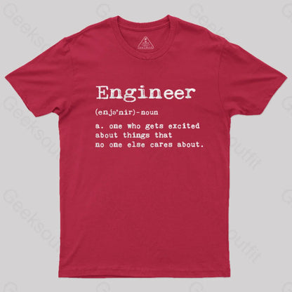 Engineer Definition Nerd T-Shirt Red / S