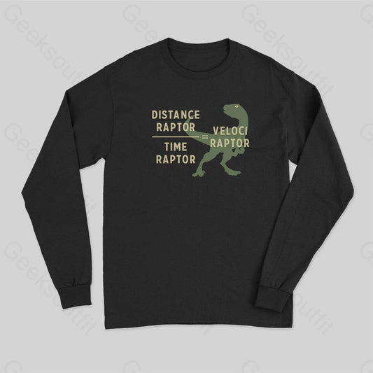 Equations Of Motion Science Velociraptor Long Sleeve T-Shirt Black / S