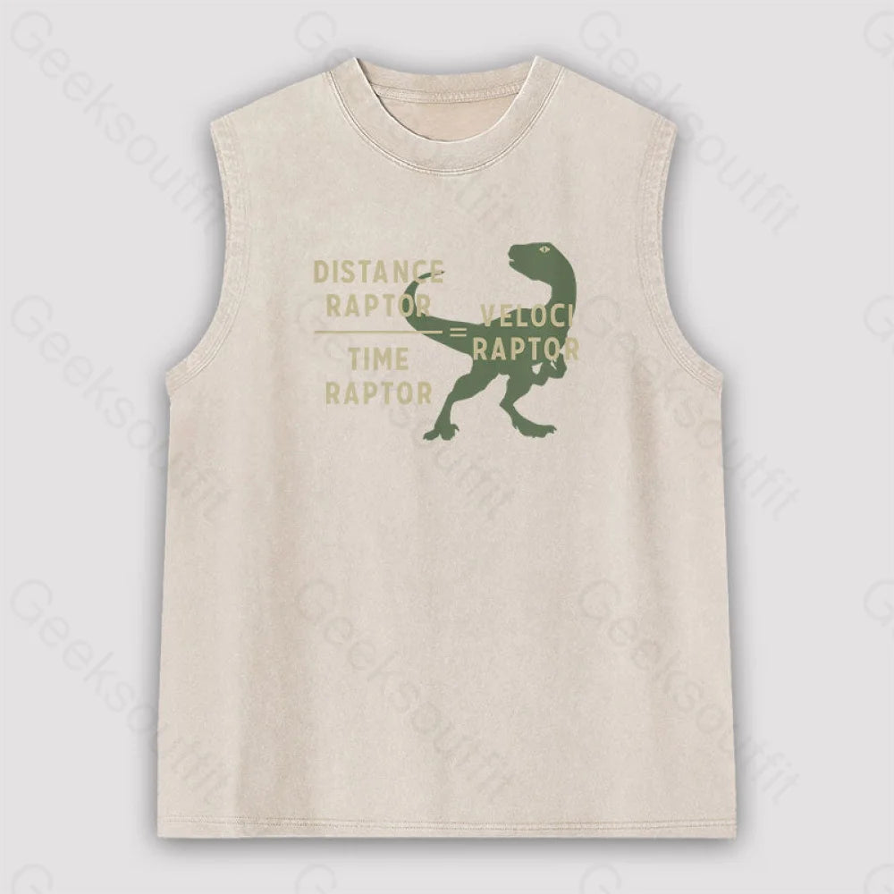 Equations Of Motion Science Velociraptor Unisex Washed Tank Apricot / S