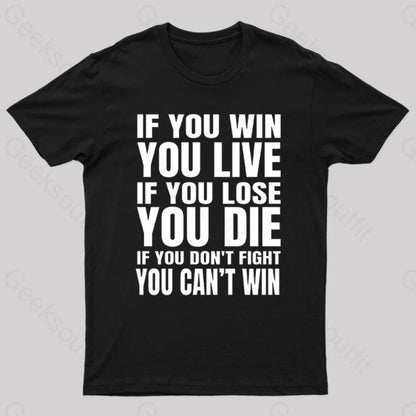 Eren Quotes Geek T-Shirt Black / S