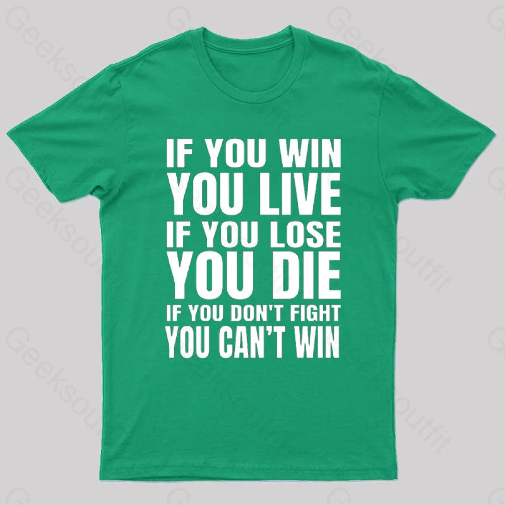 Eren Quotes Geek T-Shirt Green / S