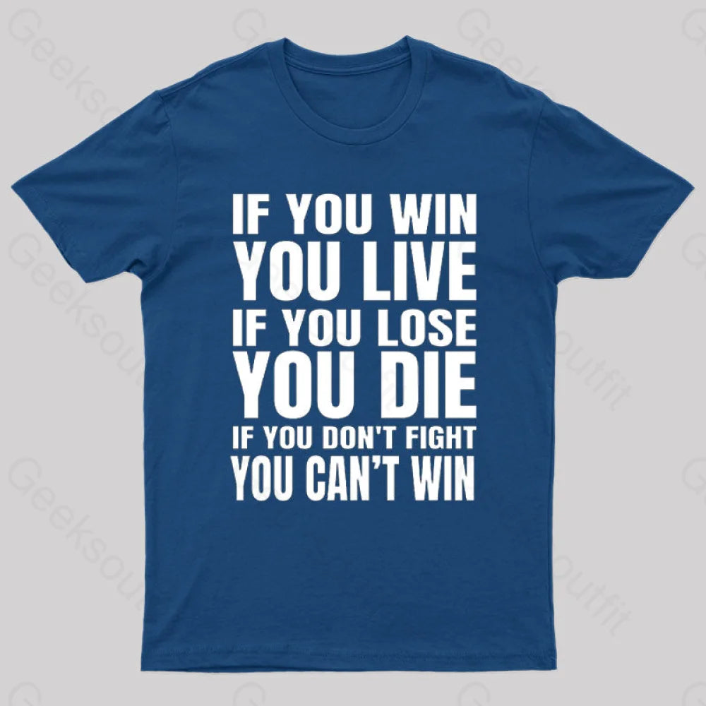 Eren Quotes Geek T-Shirt Navy / S