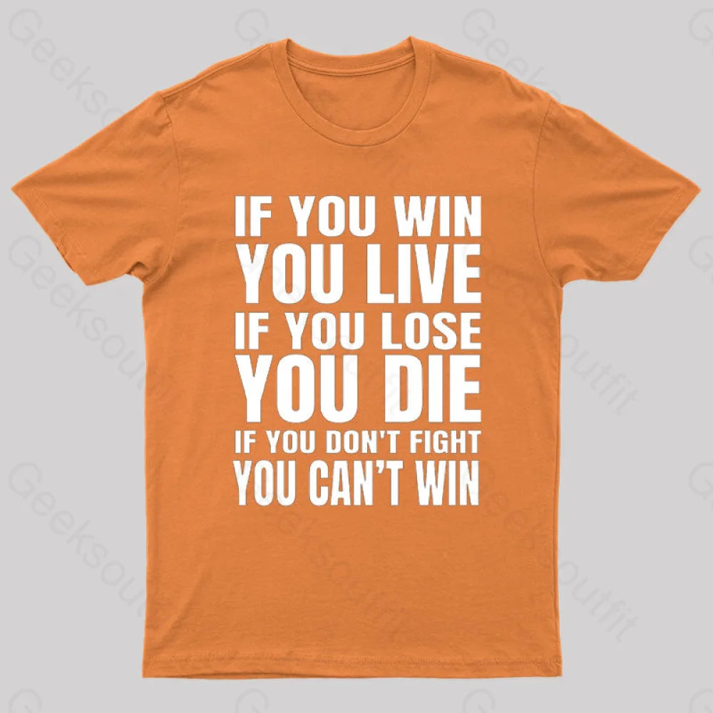 Eren Quotes Geek T-Shirt Orange / S