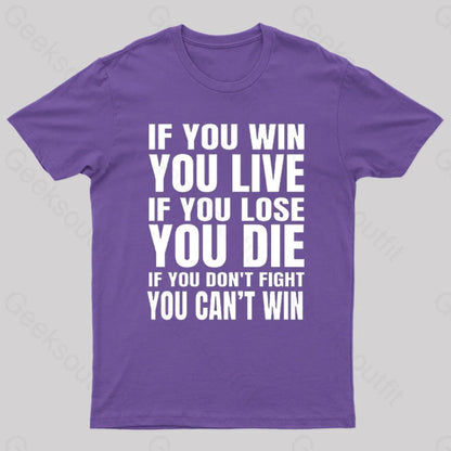 Eren Quotes Geek T-Shirt Purple / S