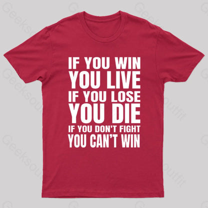 Eren Quotes Geek T-Shirt Red / S