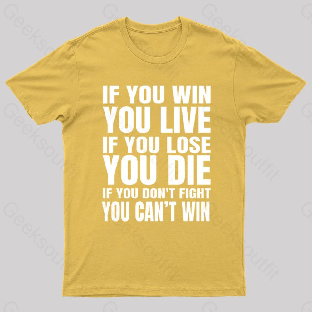 Eren Quotes Geek T-Shirt Yellow / S