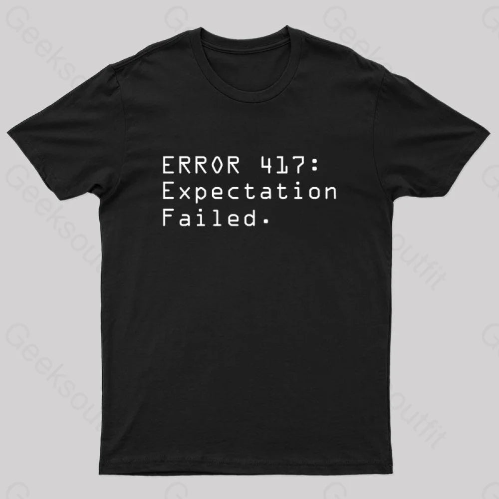 Error 417: Expectation Failed Nerd T-Shirt Black / S