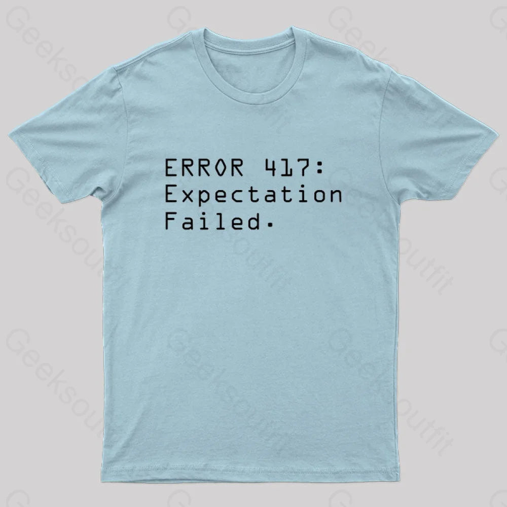 Error 417: Expectation Failed Nerd T-Shirt Light Blue / S