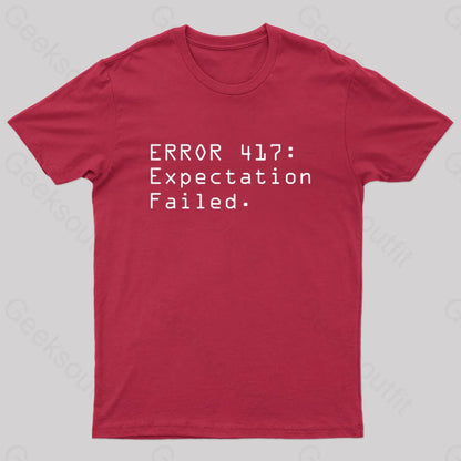 Error 417: Expectation Failed Nerd T-Shirt Red / S