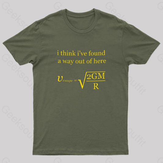 Escape Velocity Physics Geek T-Shirt Army Green / S