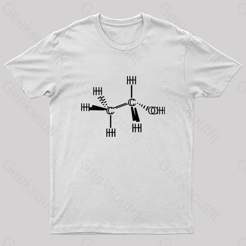 Ethanol Molecole As Seen Drunk Geek T-Shirt White / S