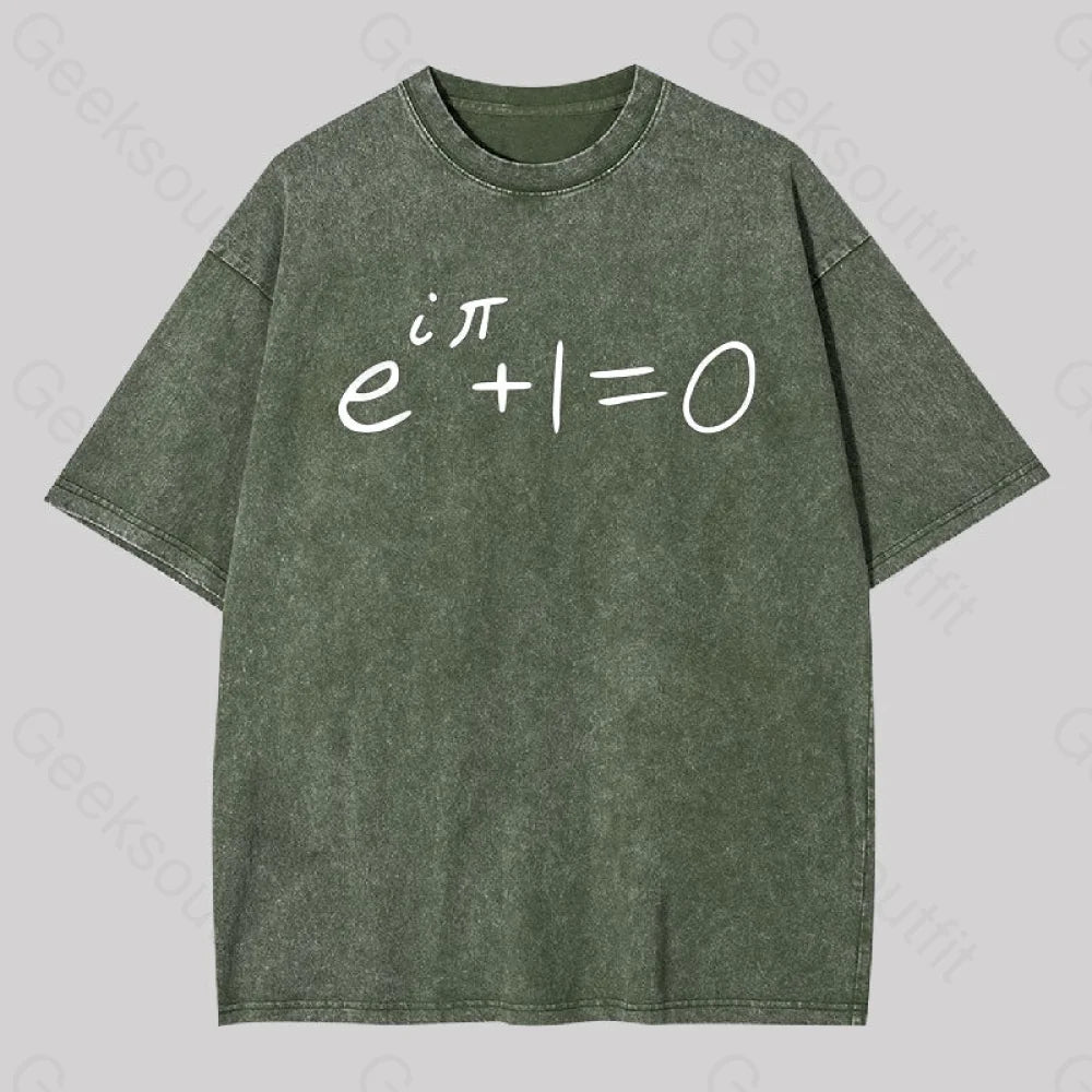 Euler Identity Classic Geek Washed T-Shirt Army Green / S