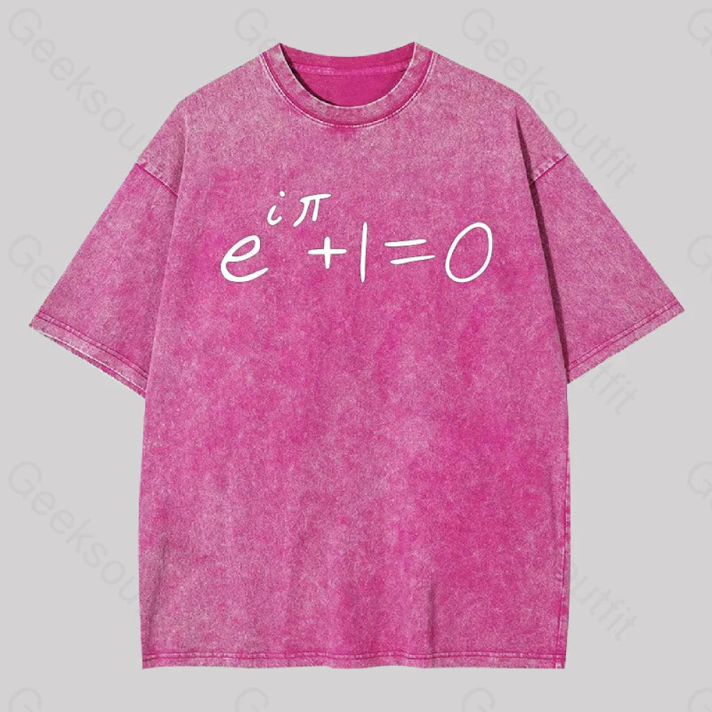 Euler Identity Classic Geek Washed T-Shirt Rose Red / S