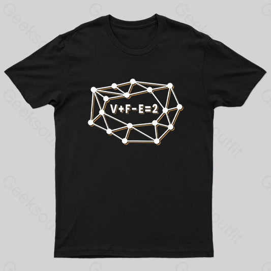 Euler’s Formula For Planar Graphs Geek T-Shirt Black / S