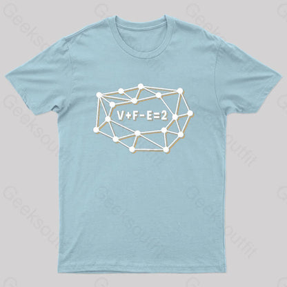 Euler’s Formula For Planar Graphs Geek T-Shirt Light Blue / S