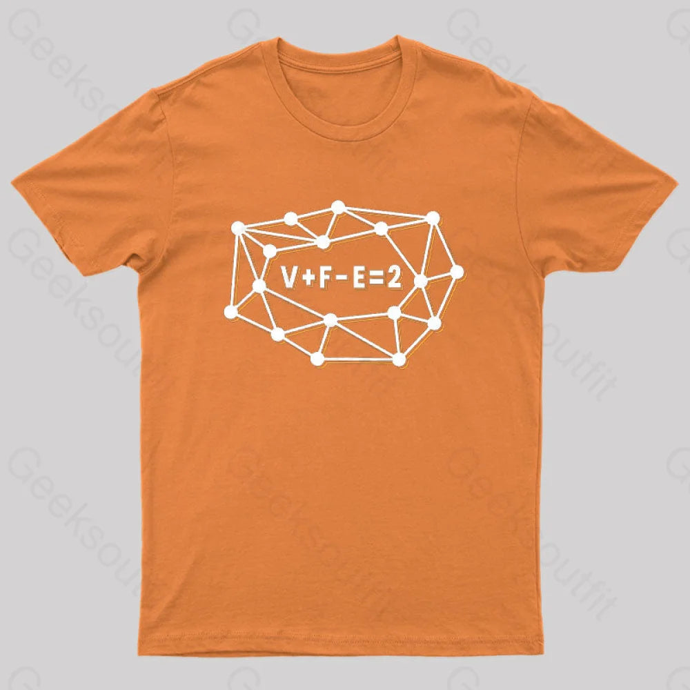 Euler’s Formula For Planar Graphs Geek T-Shirt Orange / S